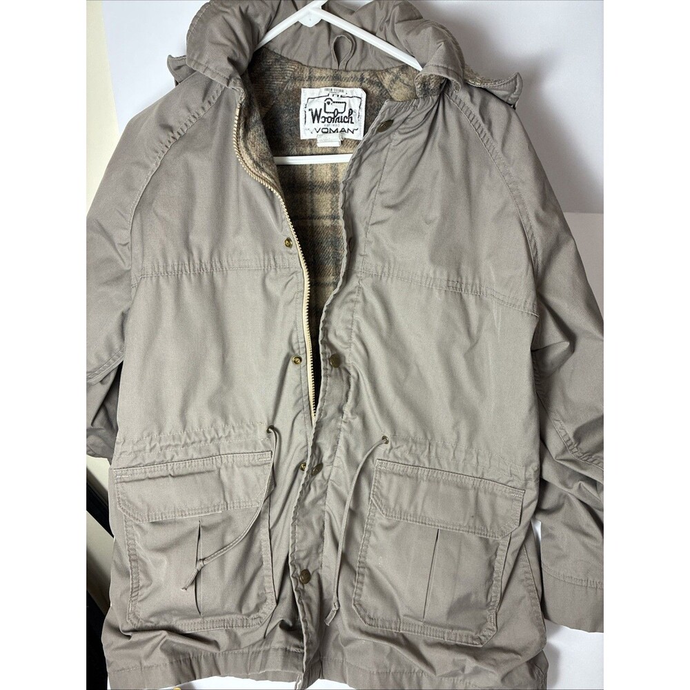 Woolrich 70S Vintage White Tag Mountain Jacket; Gray With Plaid Lining ,Size M